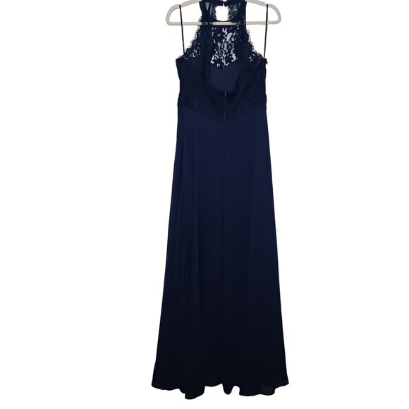 Lulus Dance All Evening Navy Blue Lace Open-Back Maxi Dress Size‎ L - Picture 7 of 14